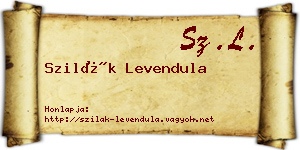 Szilák Levendula névjegykártya